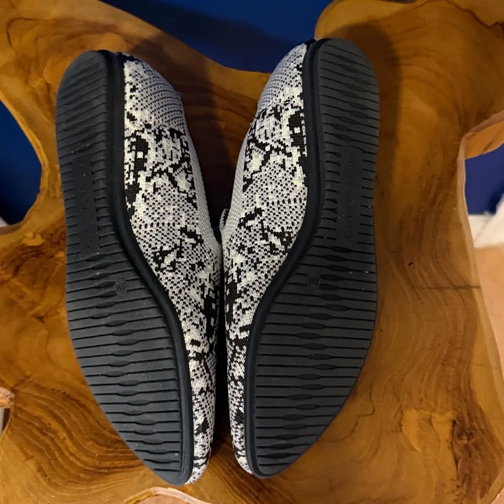 Vince Camuto Fabeau 3 Washable Knit Snake Print Slip On Smoking Loafers Sz 8